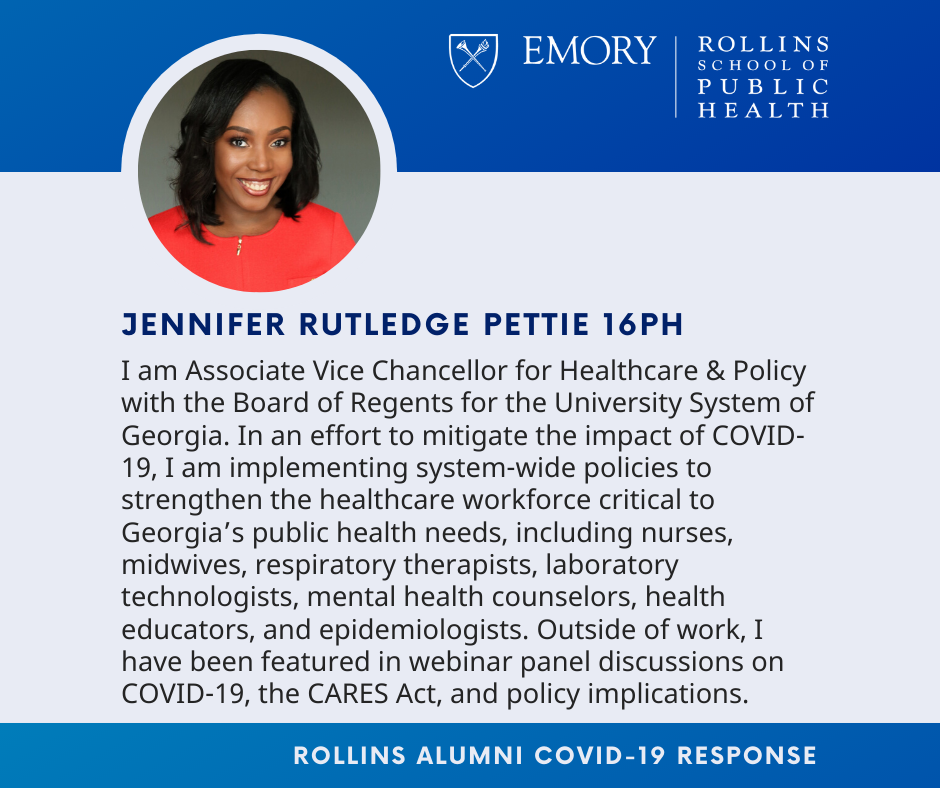 Jennifer Rutledge Pettie's covid-19 contributions